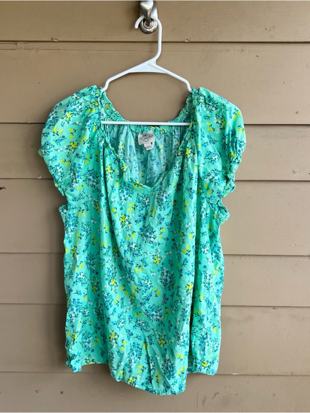 St. John's Bay Floral Peasant Top Size 0X Feminine Spring